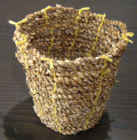 Daffodil and mixed cordage coil basket