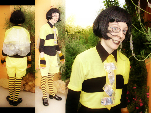 Econibee. Halloween costume. This bee's unbacked and has no cashflow.