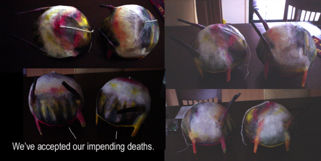 Headcrab Pinyata (Half Life). Paper Mache. Hit it with your crowbar, it's filled with treats? Maybe?