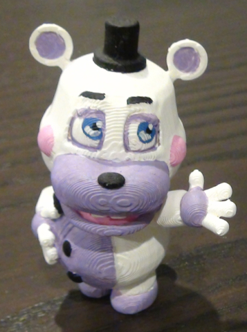 Helpy (Five Nights At Freddies). 3D print, painted, from my own Blender model. Cute little guy.