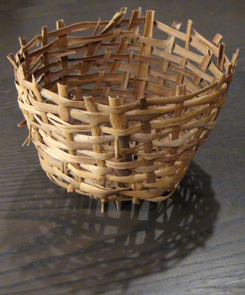 Eucalypt bark basket, square weave rough finish