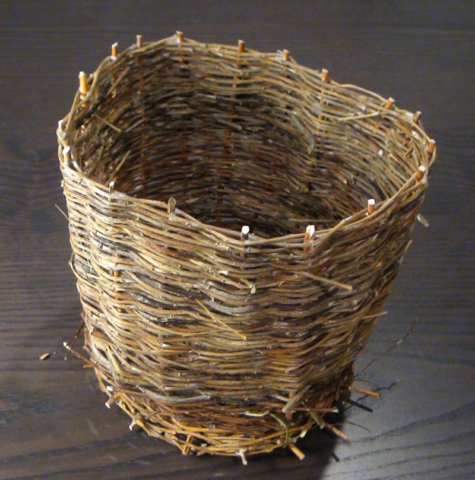 Fine willow basket, conical