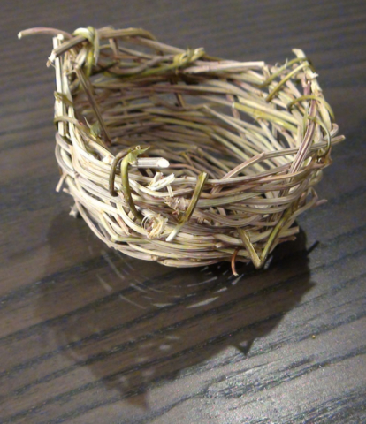 Reed pith and jasmine vine small basket
