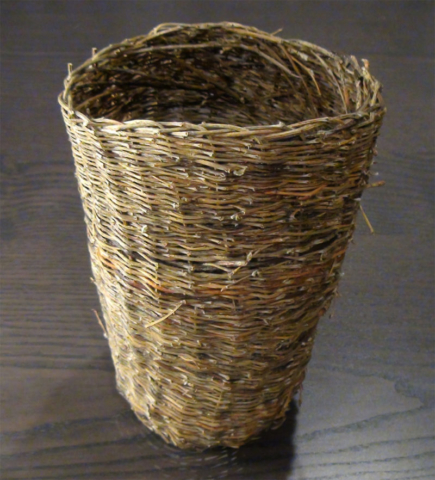 Conical willow basket, thin weft